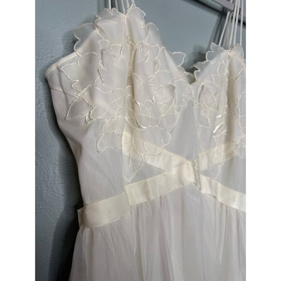 Vintage 50s Laros two piece sleepwear set peignor and nightgown lace off white - Picture 11 of 16